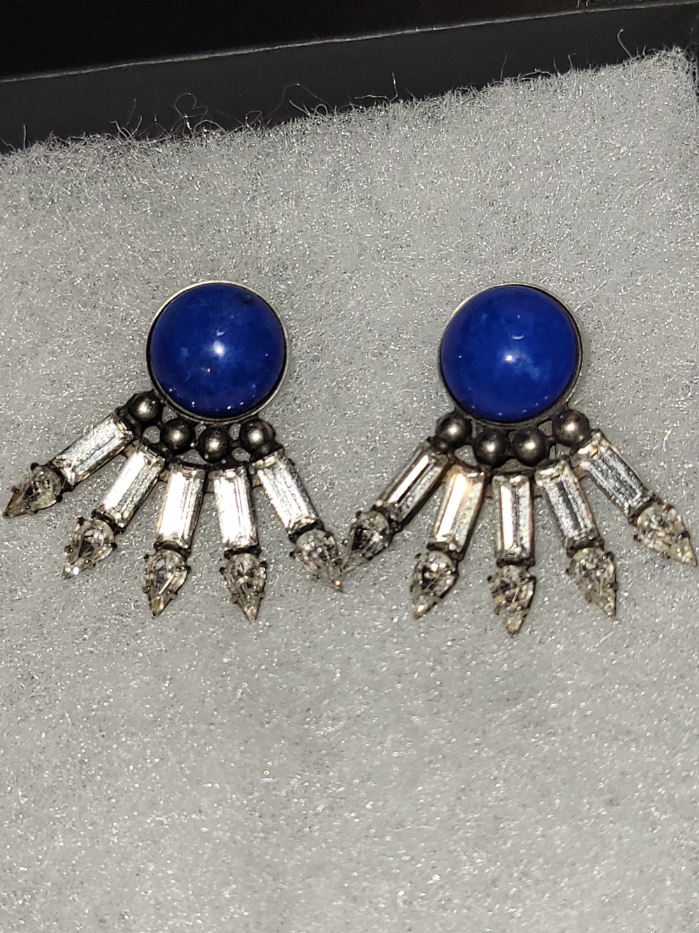 DANNIJO Royal Blue Cabochon Fan Drop Earrings